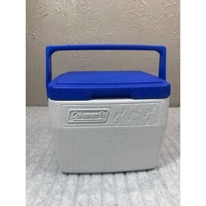 Vintage Coleman 5272 Personal Cooler Blue White Made in USA Footprint Logo